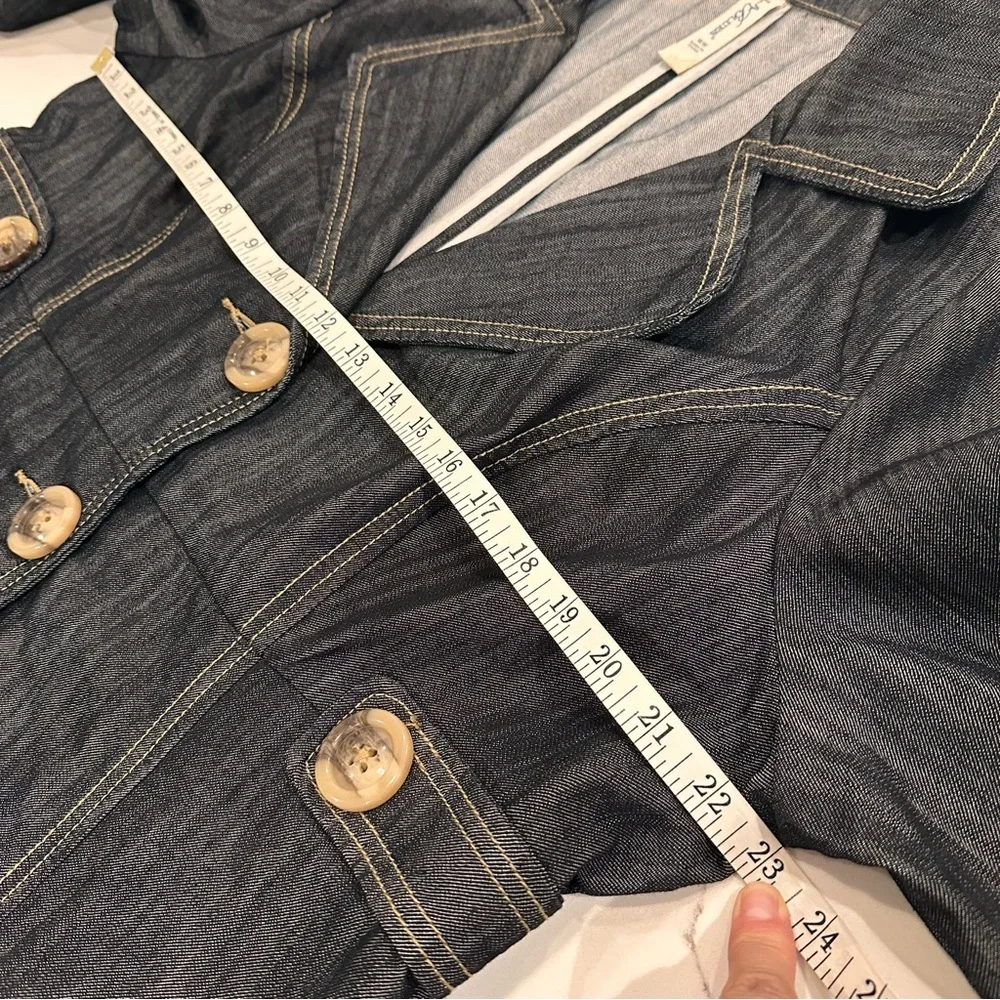 Vintage 90s Y2K L.A. Blues Denim Dark Wash Jean Jacket Women 16W Trench Pea Coat
